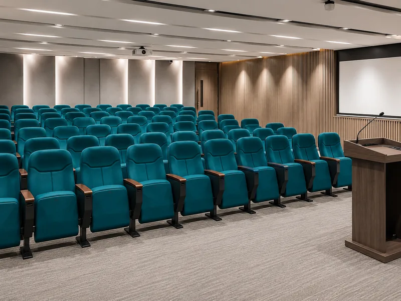 Auditorios y salas de capacitación con mobiliario institucional